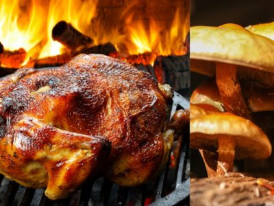 Poulet Rôti aux Champignons Sauvages et Pommes de Terre